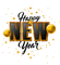 Happy New Year.Text.Gold.Black.Deco.Victoriabea - gratis png animeret GIF