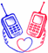 Phones in love animated - GIF animé gratuit GIF animé