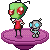 zim and gir on a hovercraft - Δωρεάν κινούμενο GIF κινούμενο GIF