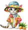 Cat - Summer - fruit - png gratis GIF animasi