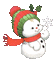 Snowman with Snowflake - GIF animé gratuit GIF animé