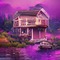 Purple House by Lake - besplatni png animirani GIF