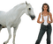 woman with horse bp - gratis png animerad GIF