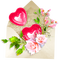 Envelope.Hearts.Roses.Flowers.White.Pink - PNG gratuit GIF animé