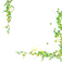Green white flowers leaves deco [Basilslament] - PNG gratuit GIF animé