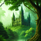 Fantasy green background sunshine3 - Gratis animeret GIF
