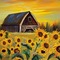 Yellow Sunflower Field & Barn - бесплатно png анимированный гифка