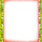 soave frame summer flowers strawberry red green - png grátis Gif Animado