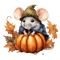 Watercolor - Pumkin - Mouse - Free PNG Animated GIF