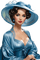 vintage woman blue hat - 免费PNG 动画 GIF
