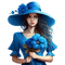 Женщина в голубом - gratis png animeret GIF