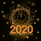 montre image  gold clock new year silvester la veille du nouvel an Noche Vieja  text  fond background black  uhr  2020 number - PNG gratuit GIF animé