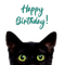 Happy Birthday, Cat, Katze - PNG gratuit GIF animé