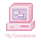 My Computer icon - pink pixel art