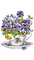 Blumen, Hornveilchen, Tasse, Flowers - PNG gratuit GIF animé