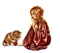 fantasy  woman with cat  by nataliplus - Free PNG Animated GIF