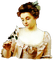Vintage Woman with Rose - besplatni png animirani GIF
