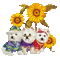 dogs sunflowers gif chien tournesol