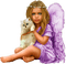 ange enfant chat ANGEL CHILD WITH CAT - png gratuito GIF animata