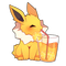 jolteon drinking juice - Free PNG Animated GIF