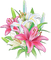 soave deco flowers spring lilies branch pink green - PNG gratuit GIF animé