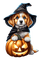 halloween, witch, dog, herbst, autumn - zadarmo png animovaný GIF