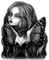 soave gothic woman doll surreal  black white - gratis png geanimeerde GIF