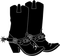 Black Cowboy Boots With Spur - png grátis Gif Animado
