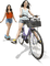 woman with bicycle bp - nemokama png animuotas GIF