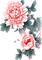 soave deco oriental flowers branch pink teal - PNG gratuit GIF animé