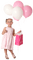 Kaz_Creations Child Girl Balloons 🎈 - png gratis GIF animado