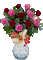 Bouquet of Pink & Red Roses in Vase