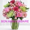 multicolore image encre bon anniversaire fleurs bouquet violet rose vert edited by me - PNG gratuit GIF animé