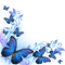 blue butterflies corner déco bleu coin papillon - безплатен png анимиран GIF