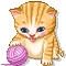 chaton avec une belote de laine - 免费动画 GIF 动画 GIF