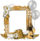 New Years.Frame.White.Gold - PNG gratuit GIF animé