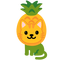pineapple cat emoji emojikitchen - png gratis GIF animado