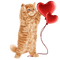 cat chat katze animal heart coeur love valentine balloon red  summer ete  tube   spring printemps - PNG gratuit GIF animé