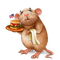 Ratón  con hamburgesa - png gratis GIF animado