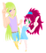 Aquarius Tokisada and Raki*!!! - Free PNG Animated GIF