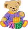 Teddy bear with blocks - ingyenes png animált GIF