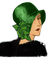 vintage art deco woman black green hat - Free PNG Animated GIF