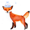 kikkapink cute winter fox hat watercolor