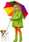 Children. Girl with an umbrella. Autumn. Rain. - Free PNG Animated GIF
