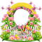 Cadre Rond Jaune Fleur Rose Déco:) - безплатен png анимиран GIF