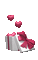 Red Hearts in a Gift Box - Gratis animeret GIF animeret GIF