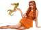 fantasy woman and bird by nataliplus - png grátis Gif Animado