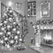Y.A.M._New year Christmas background black-white - Free animated GIF Animated GIF