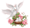 soave deco flowers rose dove bird vintage White pink