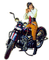 Rena Motorrad Woman Vintage - bezmaksas png animēts GIF